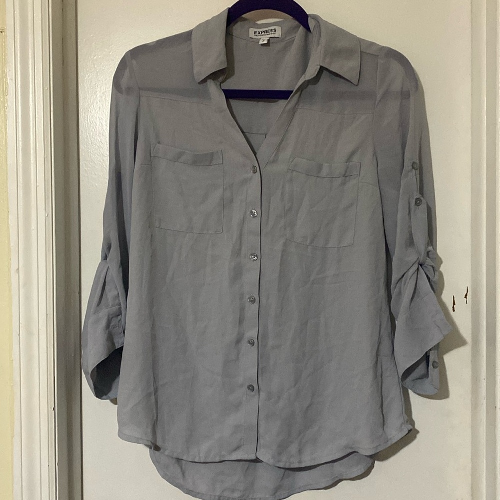 Medium gray button down shirt